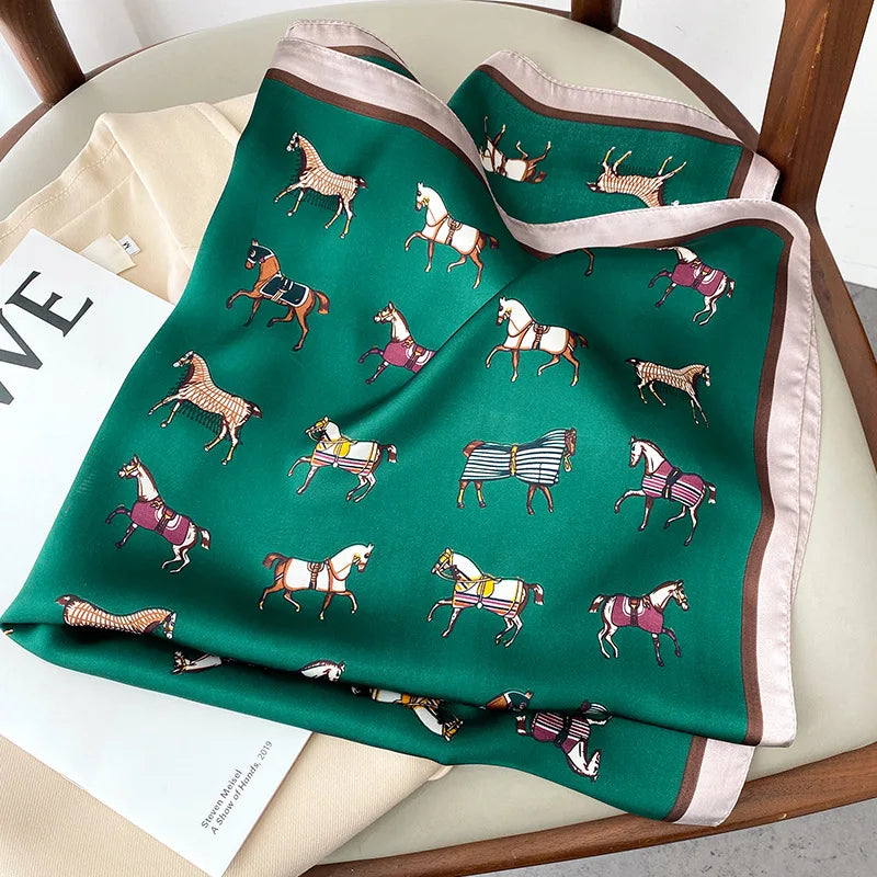 Head Scarf For Women Animal Animal Kerchief Neck Scarfs 70cm Square Shawls and Wrpas Scarves For Ladies