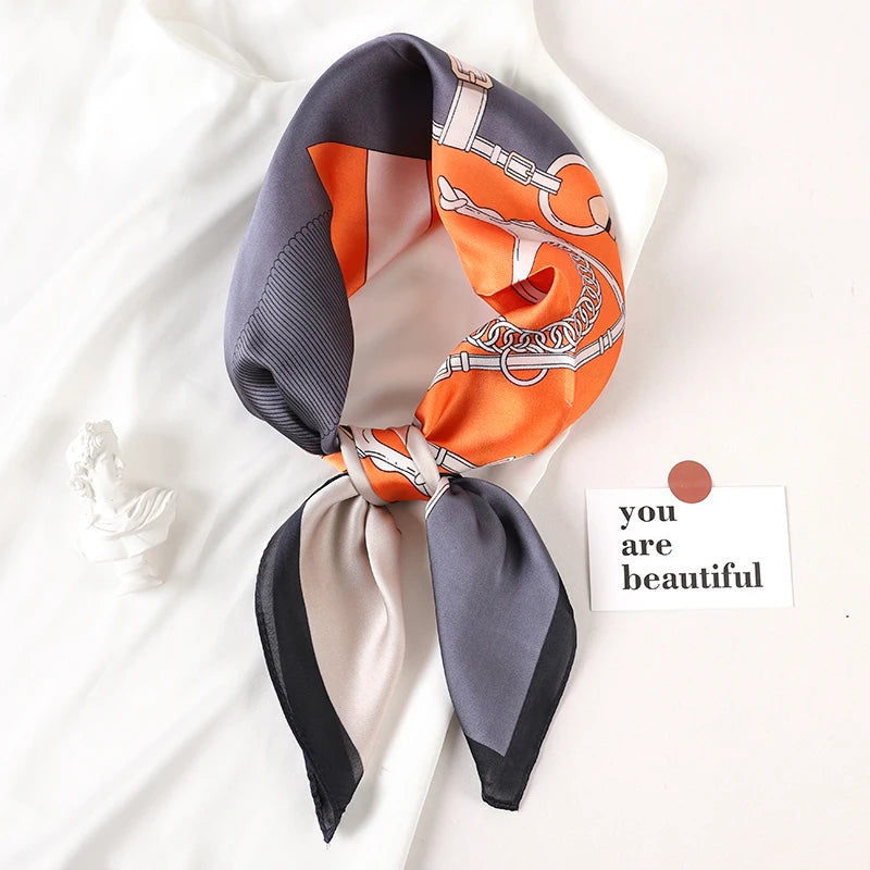 Head Scarf For Women Animal Animal Kerchief Neck Scarfs 70cm Square Shawls and Wrpas Scarves For Ladies
