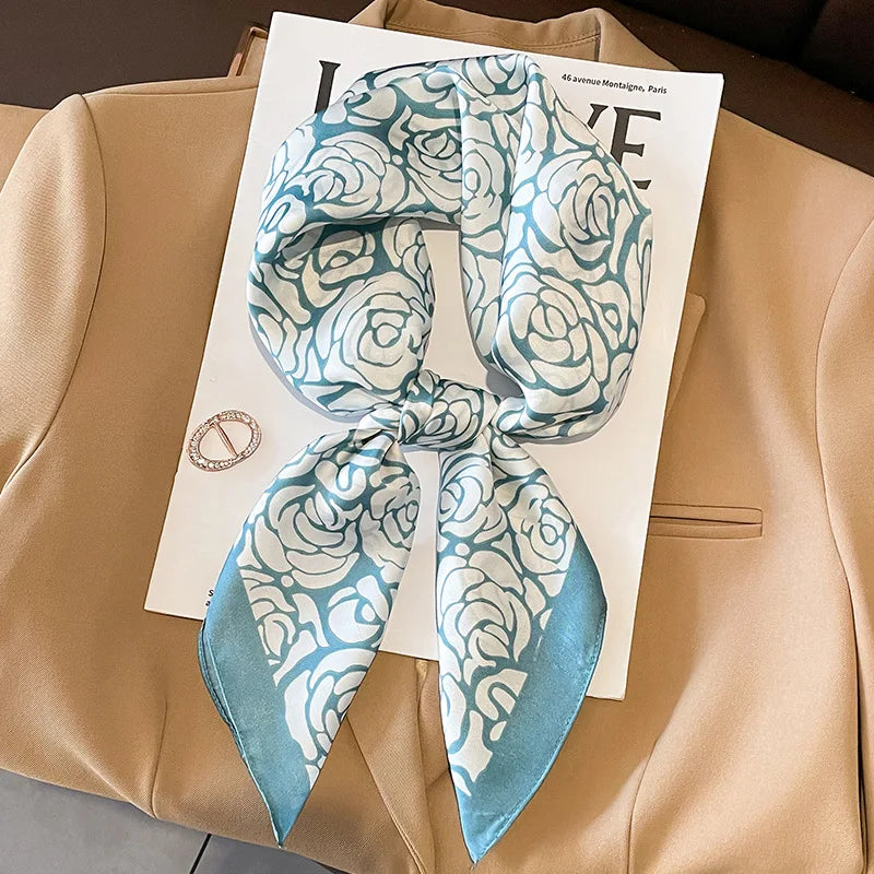 Head Scarf For Women Animal Animal Kerchief Neck Scarfs 70cm Square Shawls and Wrpas Scarves For Ladies