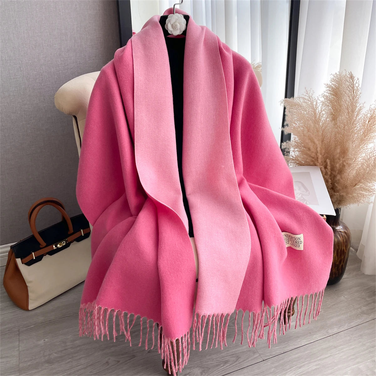 Winter Scarf Women Cashmere Warm Pashmina Foulard Female Scarves Long Blanket Thick Soft Shawls Wraps