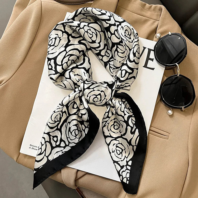 Head Scarf For Women Animal Animal Kerchief Neck Scarfs 70cm Square Shawls and Wrpas Scarves For Ladies