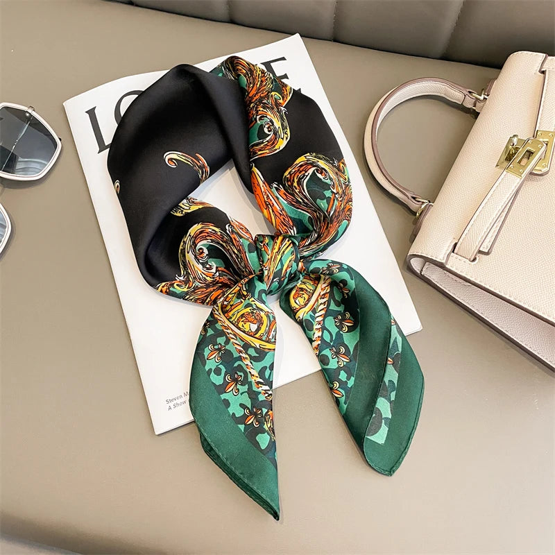 Head Scarf For Women Animal Animal Kerchief Neck Scarfs 70cm Square Shawls and Wrpas Scarves For Ladies