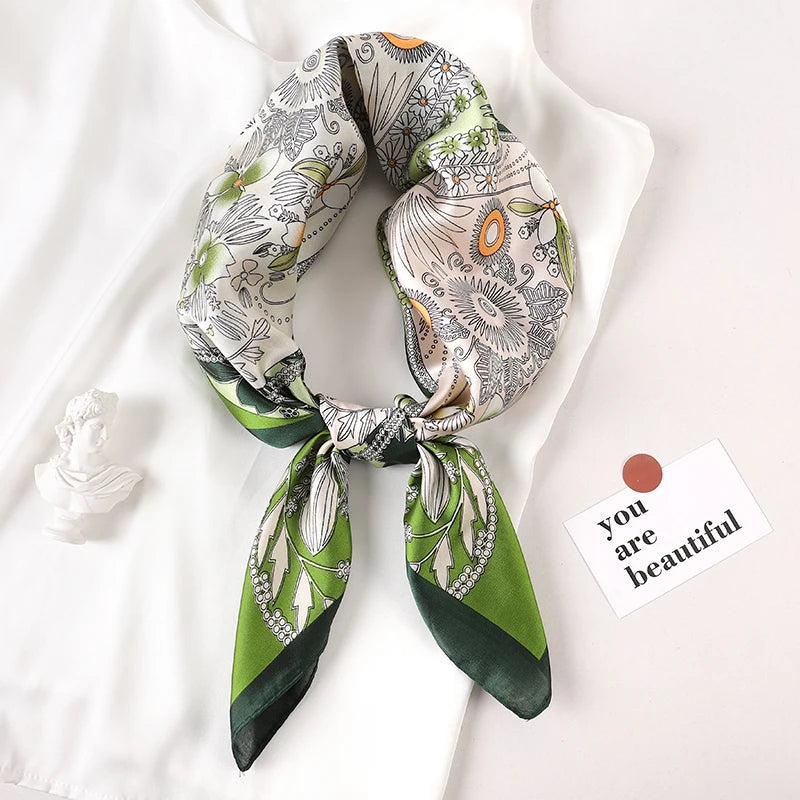 Head Scarf For Women Animal Animal Kerchief Neck Scarfs 70cm Square Shawls and Wrpas Scarves For Ladies
