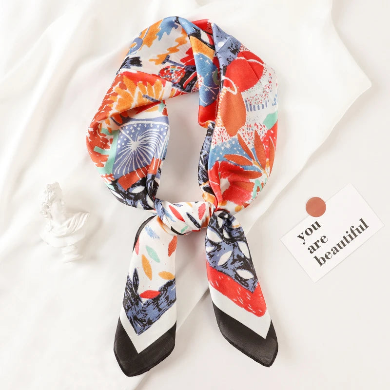 Head Scarf For Women Animal Animal Kerchief Neck Scarfs 70cm Square Shawls and Wrpas Scarves For Ladies
