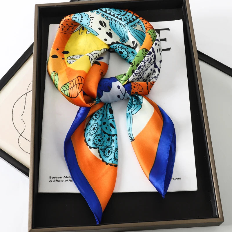 Head Scarf For Women Animal Animal Kerchief Neck Scarfs 70cm Square Shawls and Wrpas Scarves For Ladies
