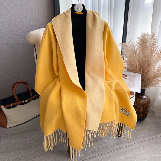 Winter Scarf Women Cashmere Warm Pashmina Foulard Female Scarves Long Blanket Thick Soft Shawls Wraps